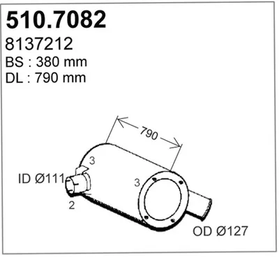 Silenciador central/posterior ASSO 510.7092