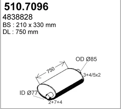 Silenciador central/posterior ASSO 510.7096
