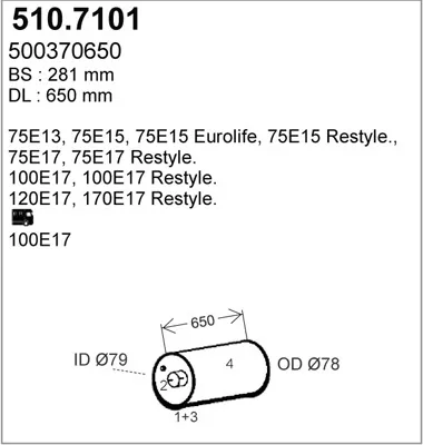 Silenciador central/posterior ASSO 510.7101