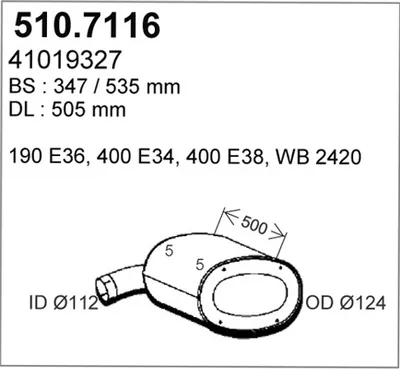 Silenciador central/posterior ASSO 510.7116