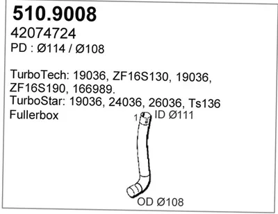 Tubo de escape ASSO 510.9008