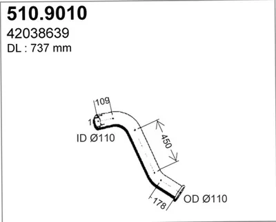Tubo de escape ASSO 510.9010