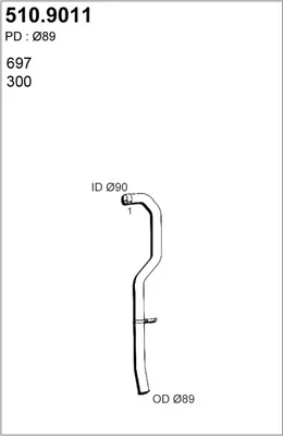 Tubo de escape ASSO 510.9011