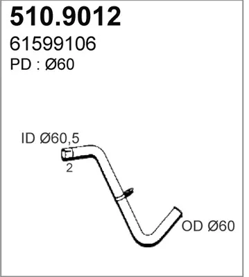 Tubo de escape ASSO 510.9012