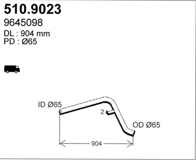 Tubo de escape ASSO 510.9023