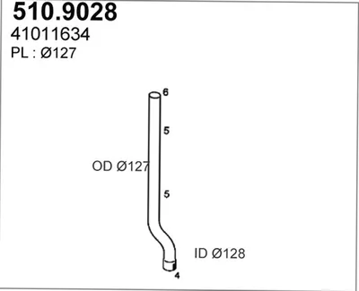 Tubo de escape ASSO 510.9028
