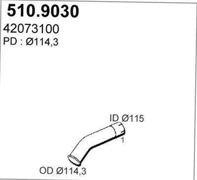 Tubo de escape ASSO 510.9030