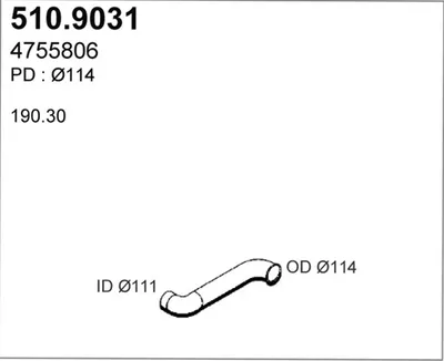 Tubo de escape ASSO 510.9031