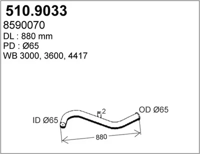 Tubo de escape ASSO 510.9033