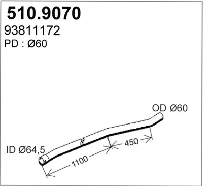 Tubo de escape Iveco DAILY I Van · Iveco DAILY I Platform/Chassis · Iveco DAILY II Platform/Chassis
