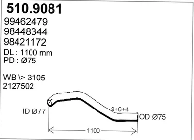 Tubo de escape ASSO 510.9081