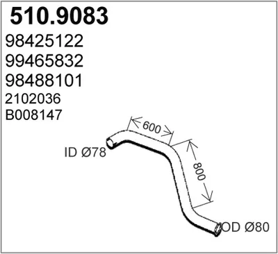 Tubo de escape ASSO 510.9083
