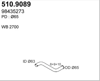 Tubo de escape ASSO 510.9089