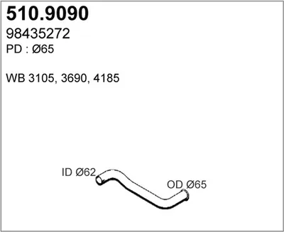 Tubo de escape ASSO 510.9090