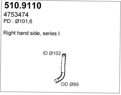 Tubo de escape ASSO 510.9110