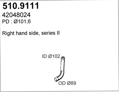 Tubo de escape ASSO 510.9111