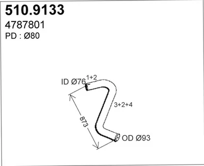Tubo de escape ASSO 510.9133