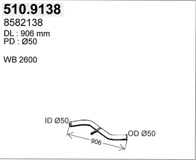 Tubo de escape ASSO 510.9138