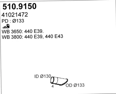 Tubo de escape ASSO 510.9150
