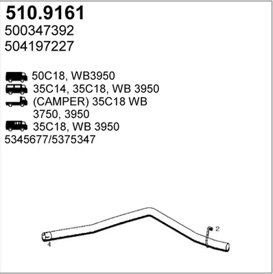 Tubo de escape Iveco DAILY IV Van · Iveco DAILY IV Platform/Chassis