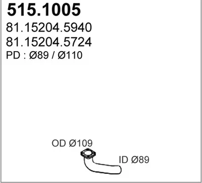 Tubo de escape ASSO 515.1005