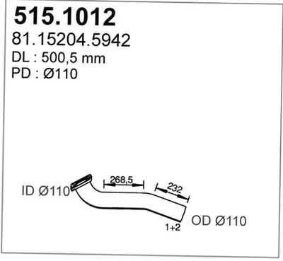 Tubo de escape ASSO 515.1012