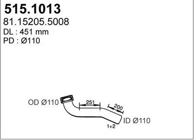 Tubo de escape ASSO 515.1013