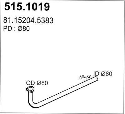Tubo de escape ASSO 515.1019