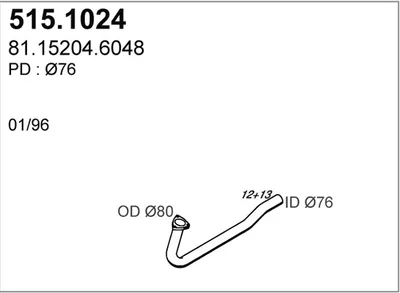 Tubo de escape ASSO 515.1024