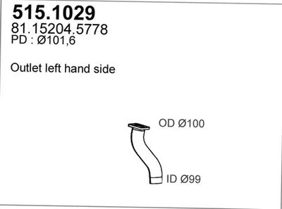 Tubo de escape ASSO 515.1029