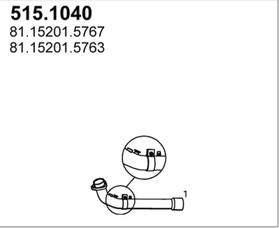 Tubo de escape ASSO 515.1040