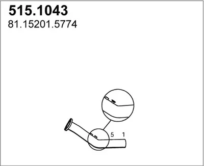 Tubo de escape ASSO 515.1043