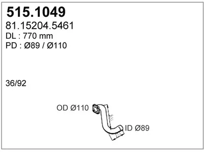 Tubo de escape ASSO 515.1049