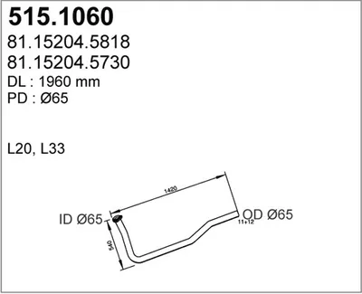 Tubo de escape ASSO 515.1060