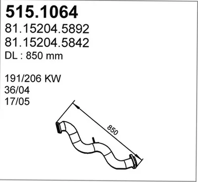 Tubo de escape ASSO 515.1064