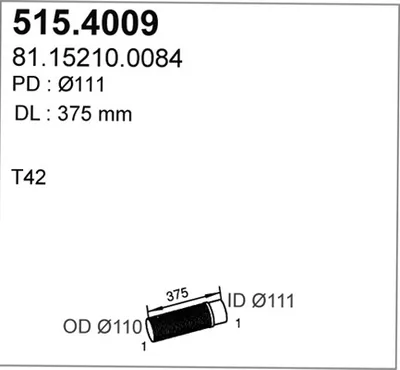 Unión flexible, escape ASSO 515.4009
