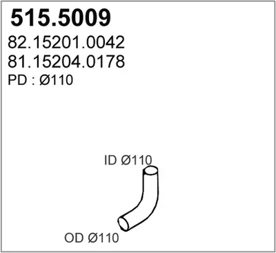 Tubo de escape ASSO 515.5009