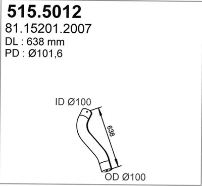 Tubo de escape ASSO 515.5012