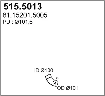 Tubo de escape ASSO 515.5013
