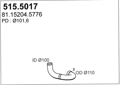Tubo de escape ASSO 515.5017