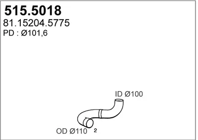 Tubo de escape ASSO 515.5018