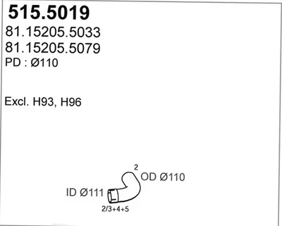 Tubo de escape ASSO 515.5019