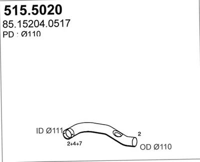 Tubo de escape ASSO 515.5020