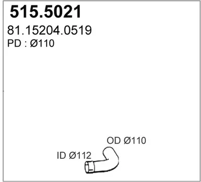 Tubo de escape ASSO 515.5021