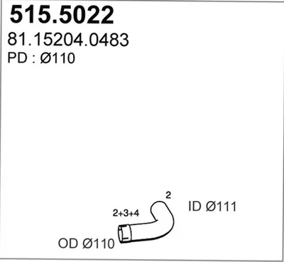 Tubo de escape ASSO 515.5022
