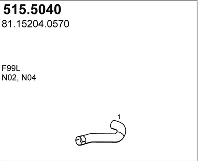 Tubo de escape ASSO 515.5040