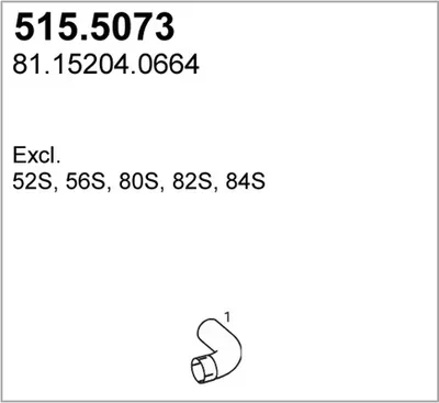 Tubo de escape ASSO 515.5073
