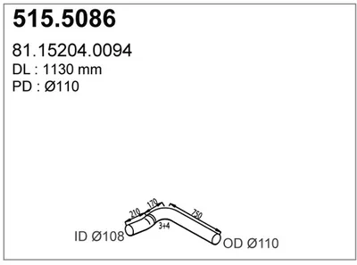 Tubo de escape ASSO 515.5086