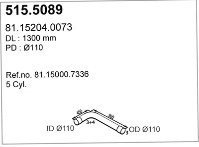 Tubo de escape ASSO 515.5089
