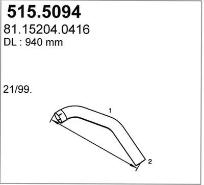Tubo de escape ASSO 515.5094